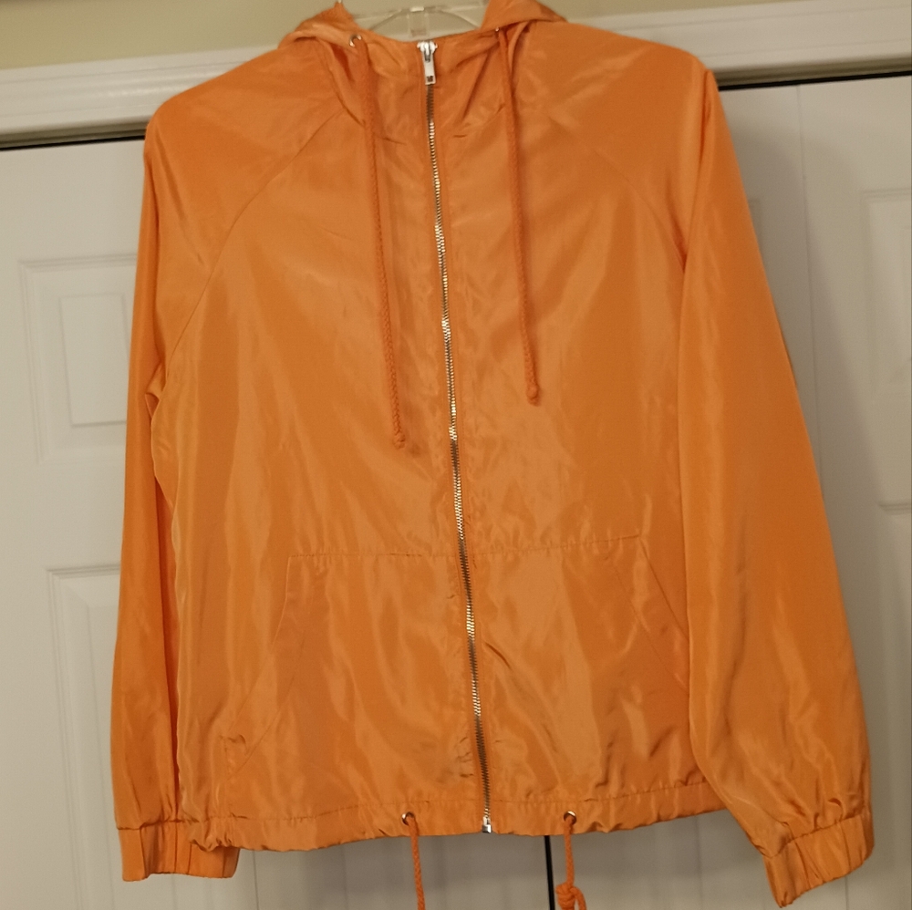 Fashion Nova Orange/Peach Hooded Jacket Size Medium